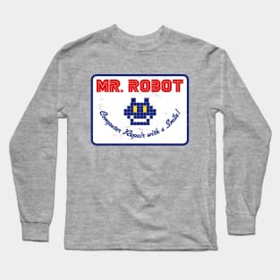 Mr. Robot "Computer Repair With A Smile" Long Sleeve T-Shirt